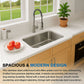 27"x18" Undermount Stainless Steel Single Bowl Kitchen Sink, 18 Gauge