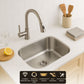 23"x18"x9" Undermount Stainless Steel Single Bowl Kitchen Sink, 18 Gauge/16 Gauge