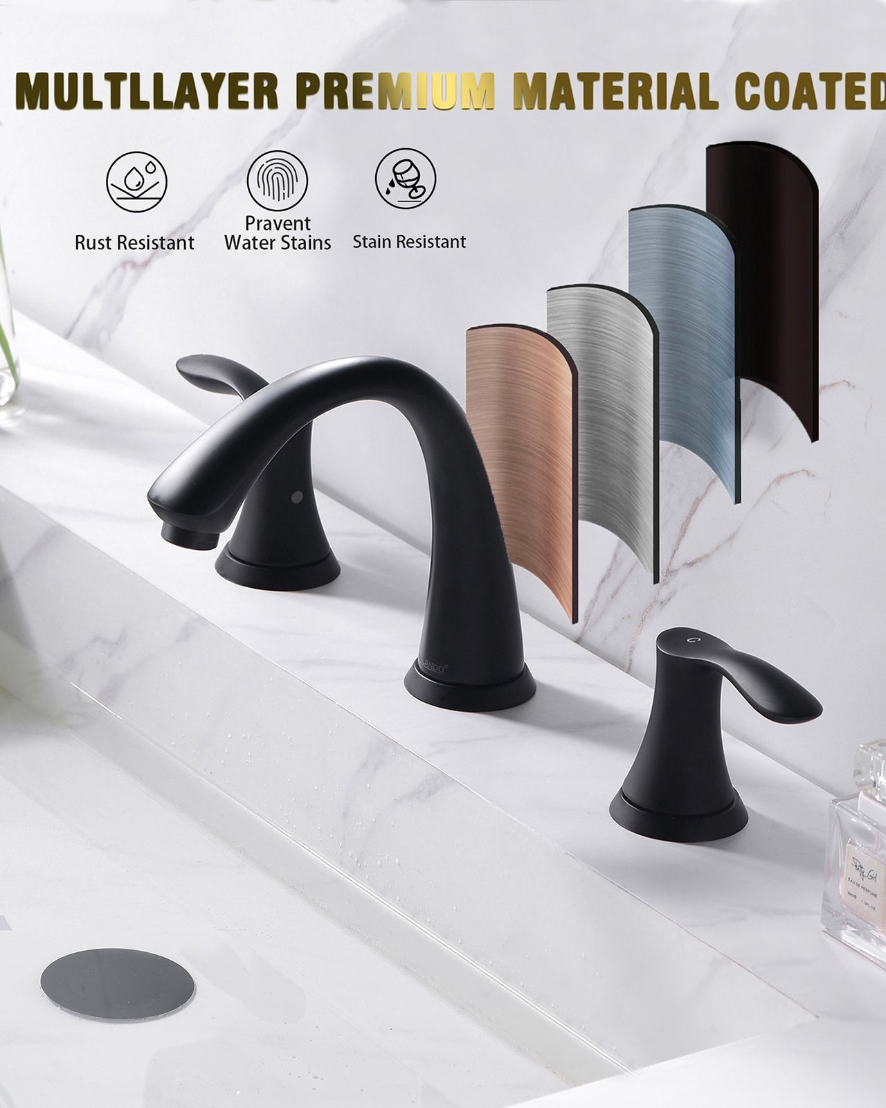 ORLANDO 8 inch Widespread Bathroom Faucet, Two Handle Bathroom Faucet 3 Hole with Pop - up Drain - Orlando Product