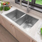 32"x19" Undermount Stainless Steel 50/50 Double Bowl Zero Radius Kitchen Sink, 18 Gauge - Orlando Product