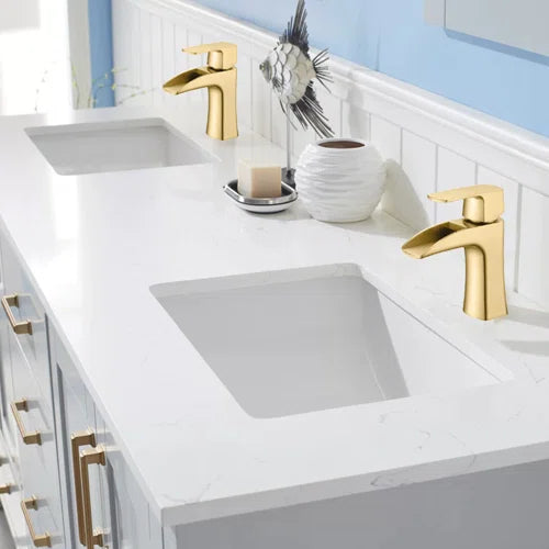 Single handle waterfall Bathroom Faucet with Pop Up Drain