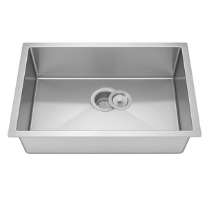 30"x18" Finger Radius Undermount Stainless Steel Single Bowl Kitchen Sink, 18 Gauge