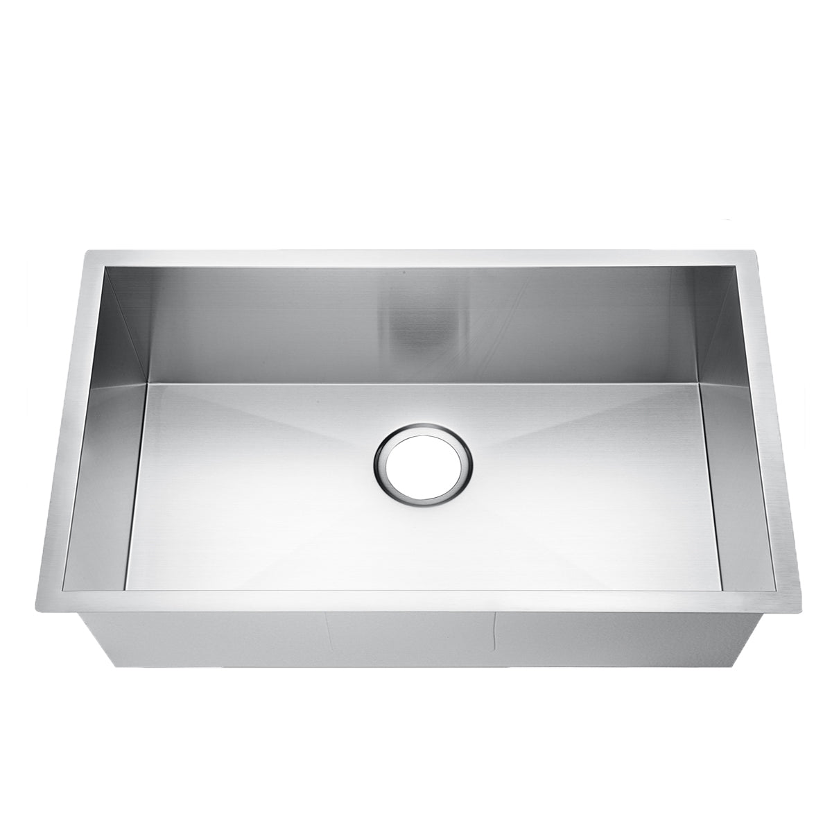 30”x18"x9" Undermount Stainless Steel 93 Degree Sharp Edge Single Bowl Kitchen Sink