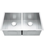 32"x19" Undermount Stainless Steel 50/50 Double Bowl Zero Radius Kitchen Sink, 18 Gauge - Orlando Product