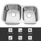32"x20" Undermount 60/40 Stainless Steel Double Bowl Kitchen Sink, 18 Gauge - Orlando Product
