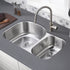 32"x21"x9"x5" Undermount 18 Gauge Stainless Steel Double Bowl Kitchen Sink