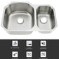 32"x21"x9"x7" Undermount 70/30 Stainless Steel Double Bowl Kitchen Sink, 18 Gauge - Orlando Product
