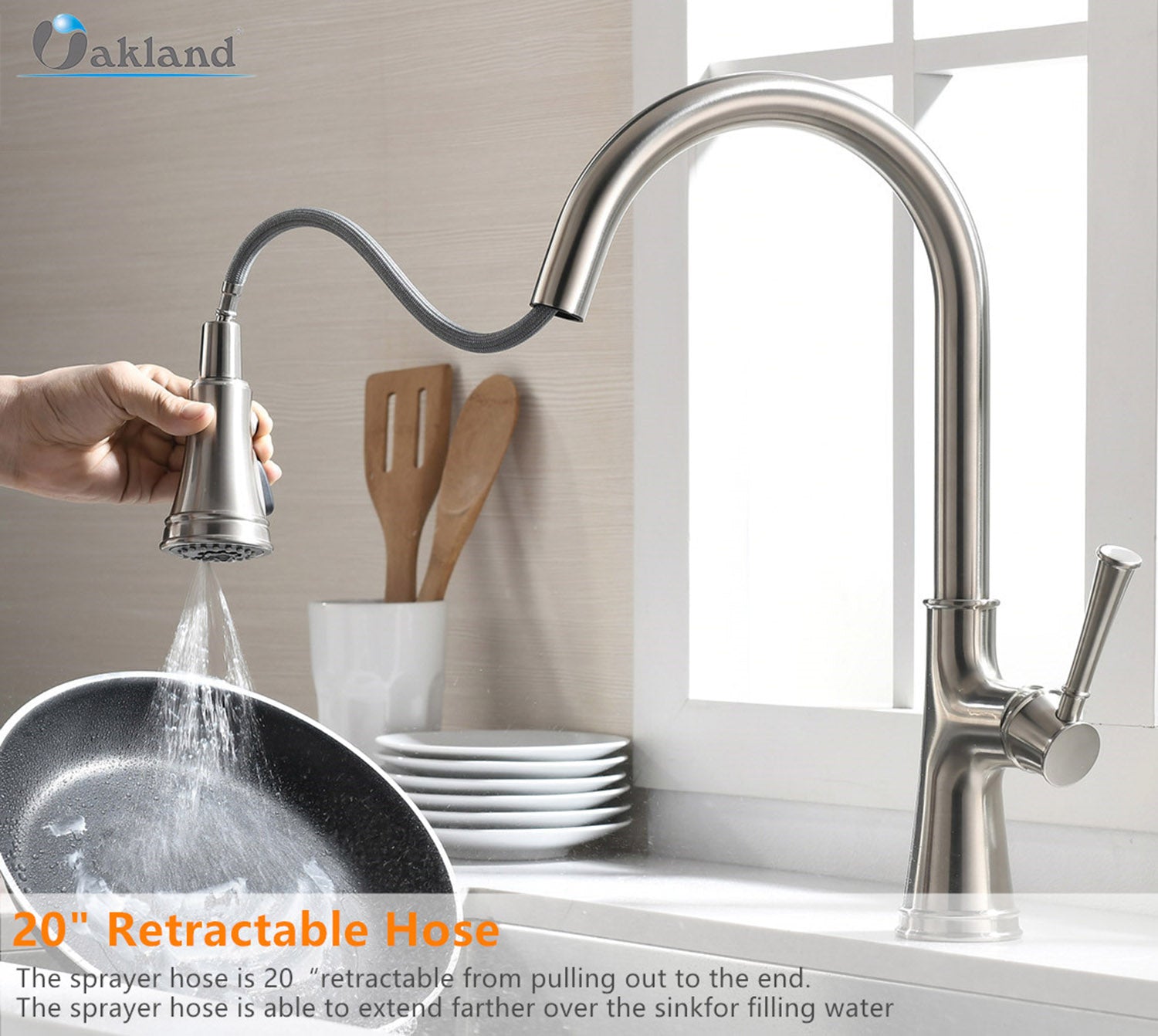 Single Handle Pull Down Sprayer Kitchen Faucet with 3 Function