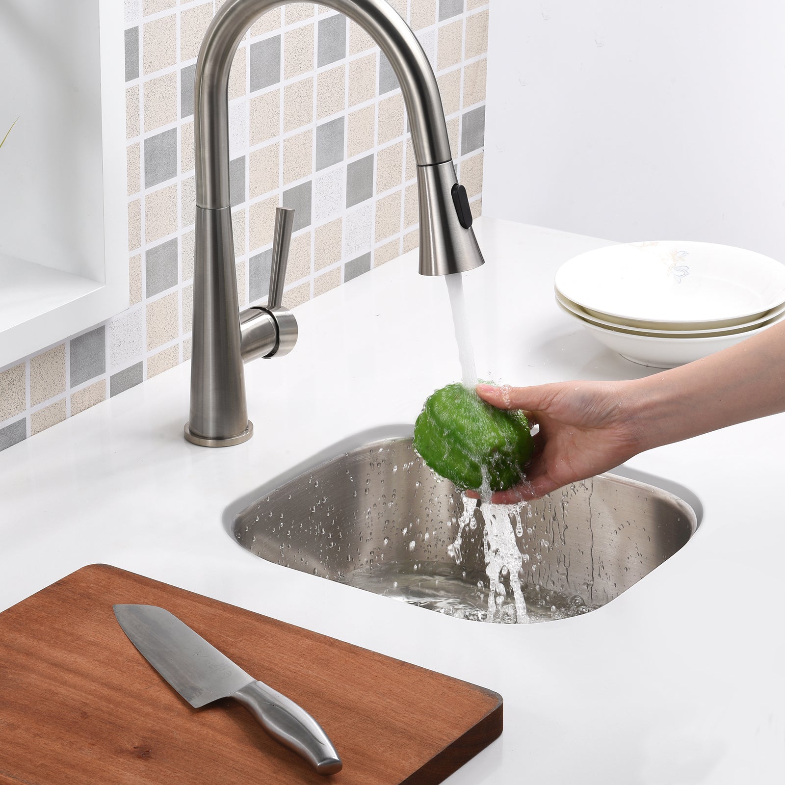 15"x13"x7" Undermount Stainless Steel Single Bowl Kitchen Bar Sink 18 Gauge - Orlando Product