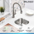 13"x13"x7" Undermount 18 Gauge Stainless Steel Single Bowl Kitchen Bar Sink