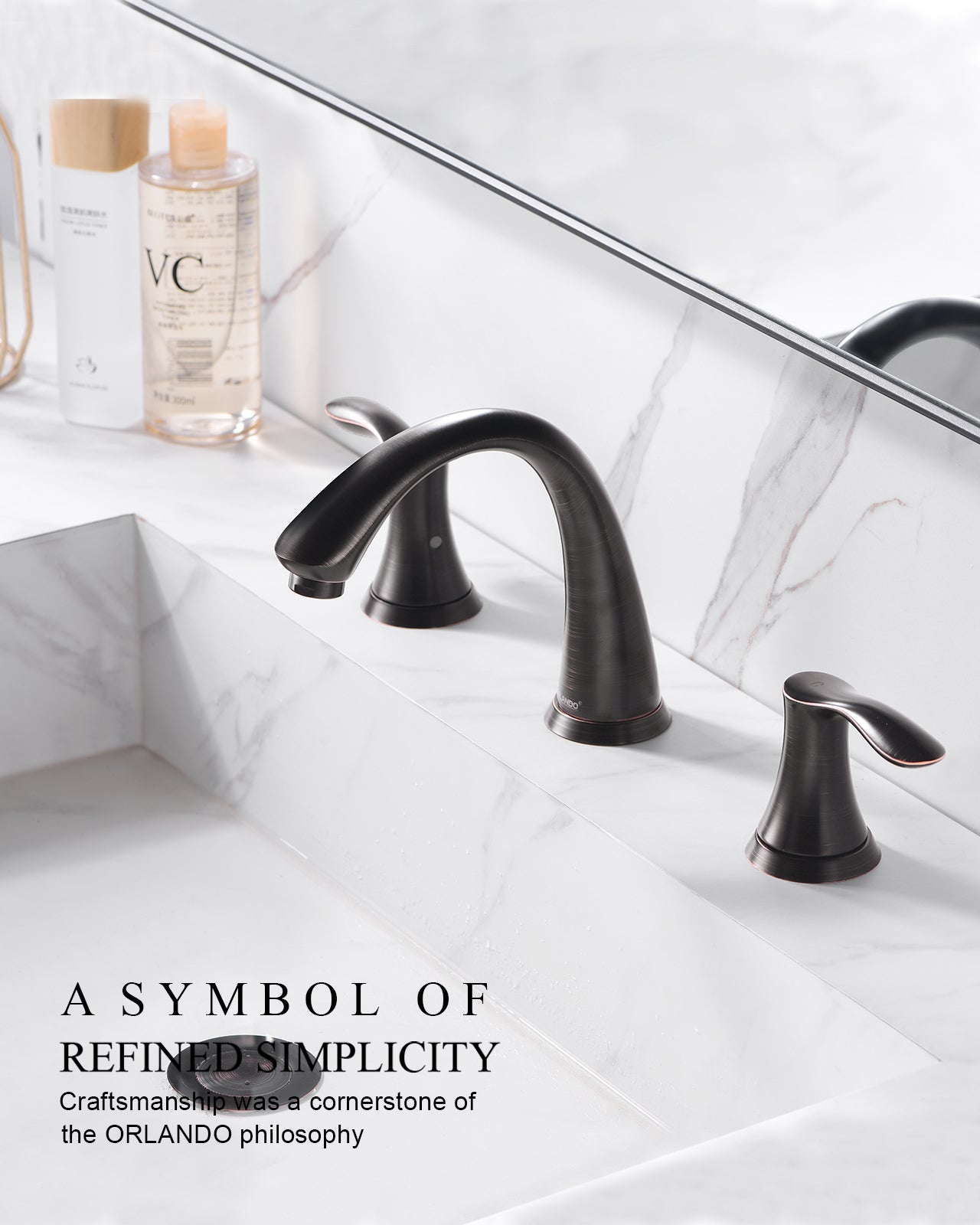 ORLANDO 8 inch Widespread Bathroom Faucet, Two Handle Bathroom Faucet 3 Hole with Pop - up Drain - Orlando Product