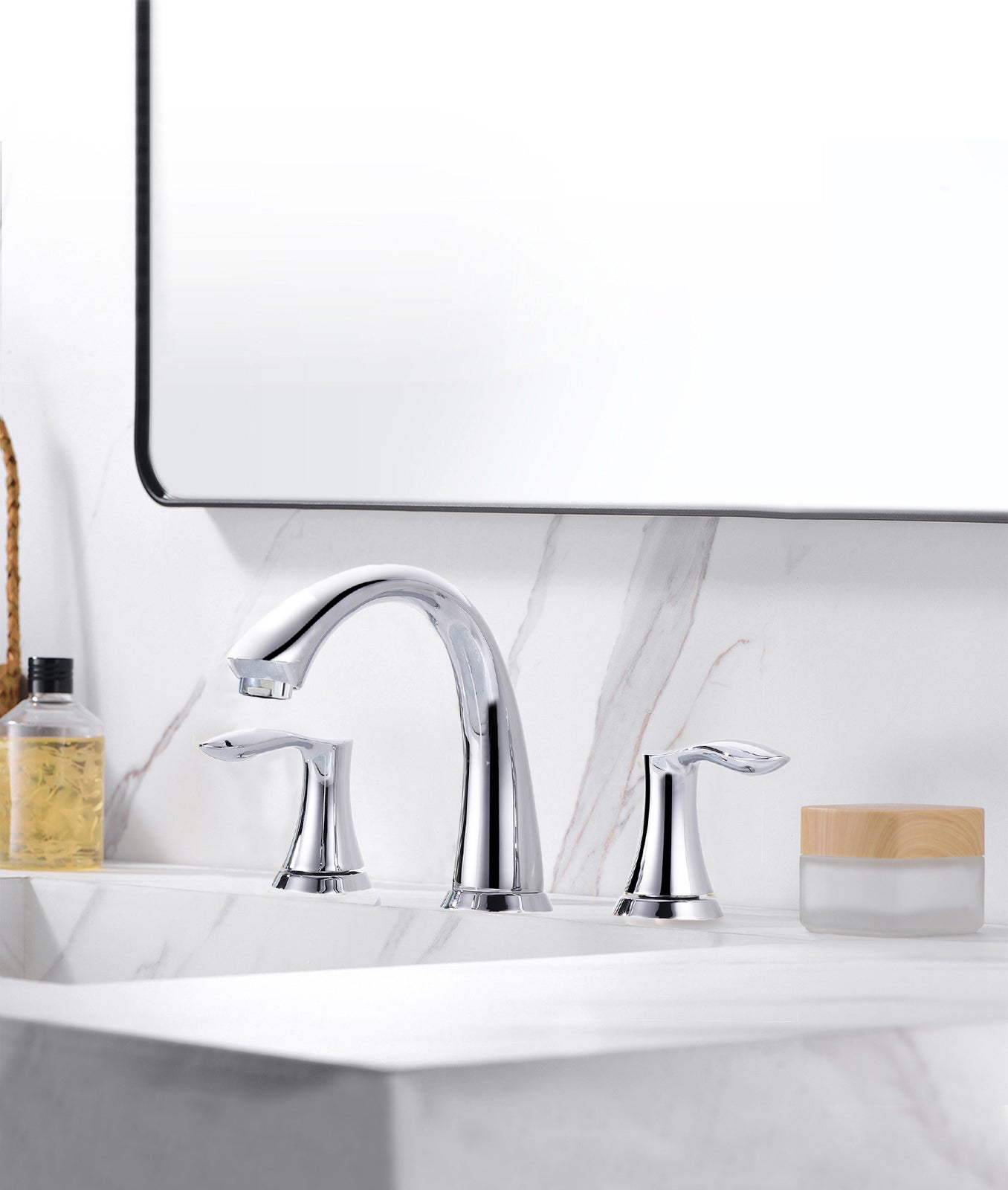 ORLANDO 8 inch Widespread Bathroom Faucet, Two Handle Bathroom Faucet 3 Hole with Pop - up Drain - Orlando Product