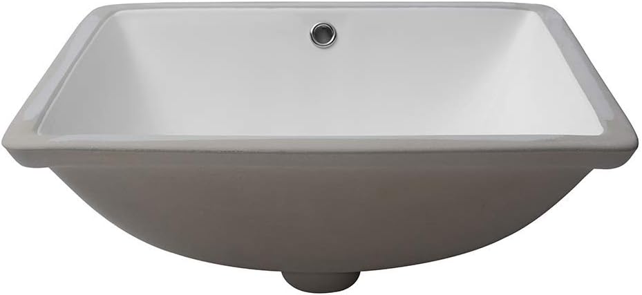 18"x13" Rectangle Ceramic Undermount Bathroom Sink with Overflow - Orlando Product