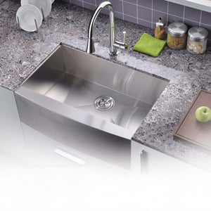 24"x20"x10" Zero Radius Stainless Steel Single Bowl Apron Farm Sink, 16 Gauge - Orlando Product