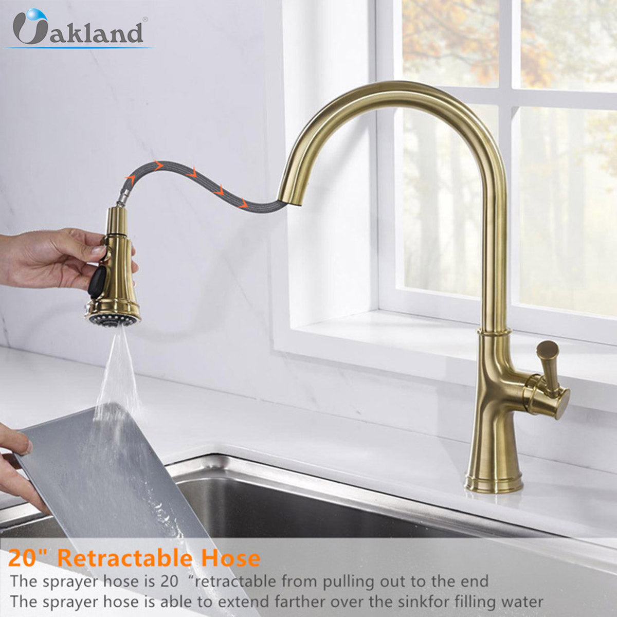 Single Handle Pull Down Sprayer Kitchen Faucet with 3 Function