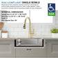 22"x18"x5" ADA Undermount Stainless Steel Finger Radius Single Bowl Kitchen Sink