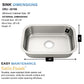 30"x18" Undermount Stainless Steel Single Bowl Kitchen Sink, 18 Gauge