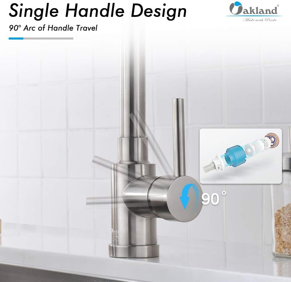 Single Handle Pull Down Sprayer Kitchen Faucet with 2 Function