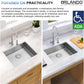 22"x18"x5" ADA Undermount Stainless Steel Finger Radius Single Bowl Kitchen Sink
