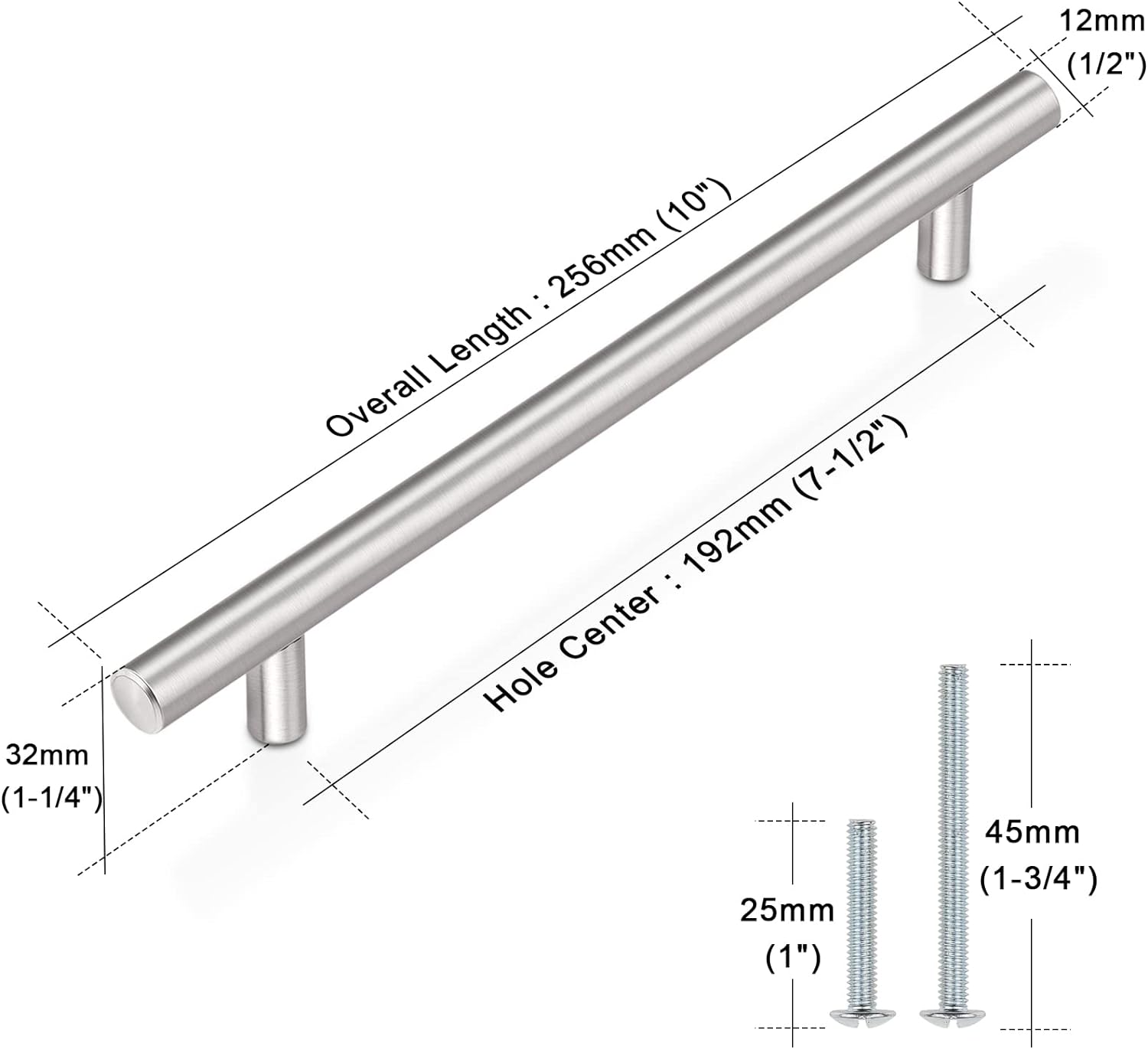 10" Stainless Steel Cabinet pulls/handles - 100 Pieces