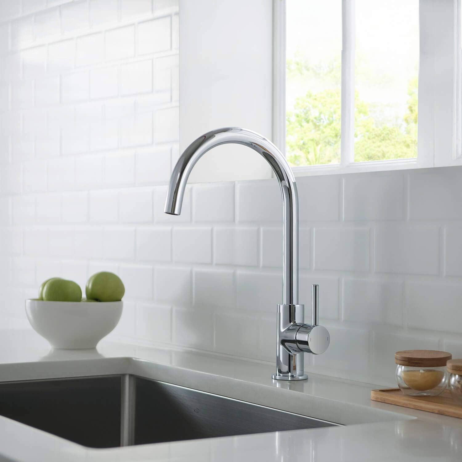 Single Handle Stainless Steel Kitchen Sink Faucet - Orlando Product