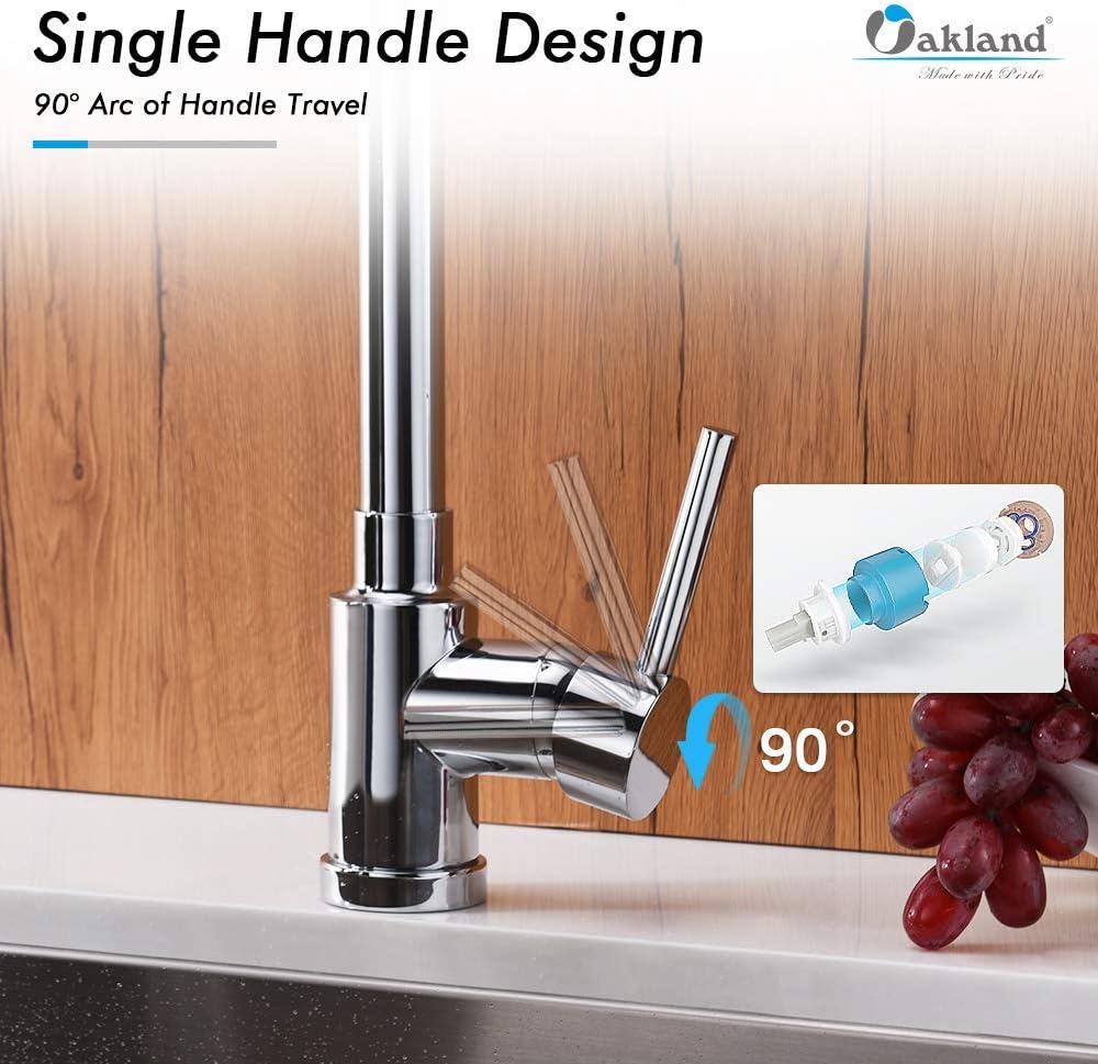 Single Handle Pull Down Sprayer Kitchen Faucet with 2 Function