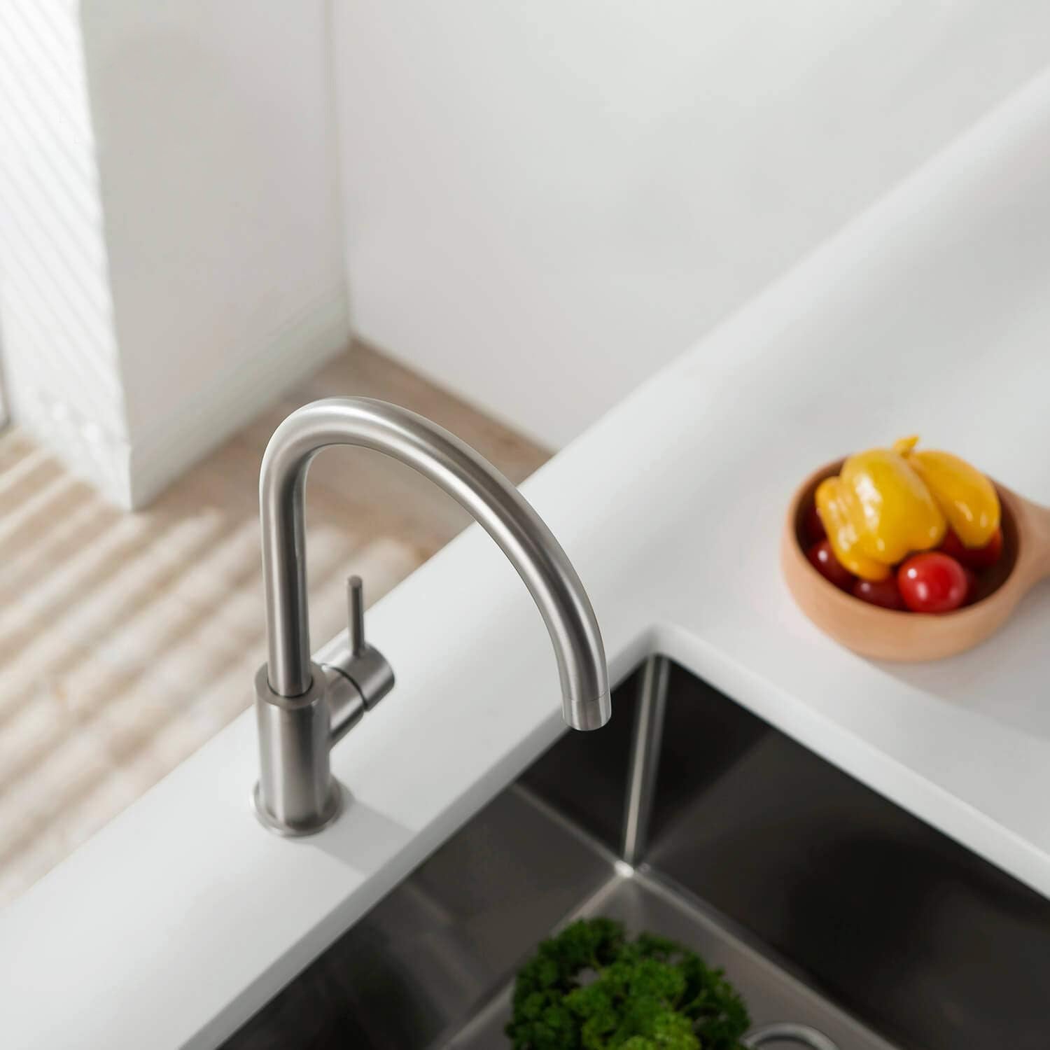 Single Handle Stainless Steel Kitchen Sink Faucet - Orlando Product