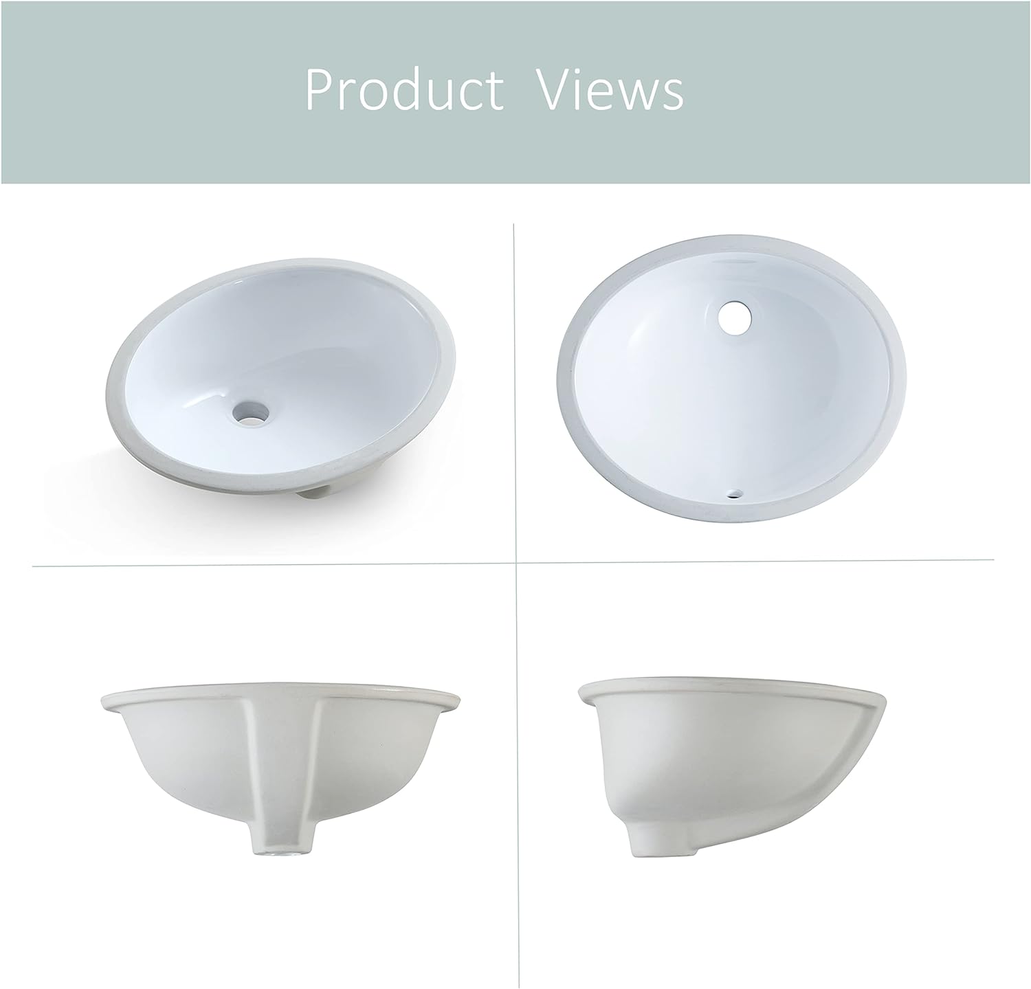 17"x14"  Oval Ceramic Undermount Bathroom Sink wholesale 108 PCS