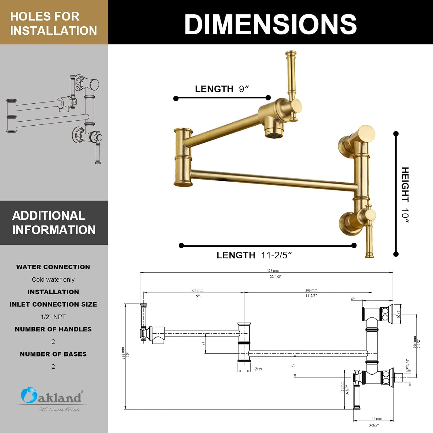 Two Handles pot filler faucet