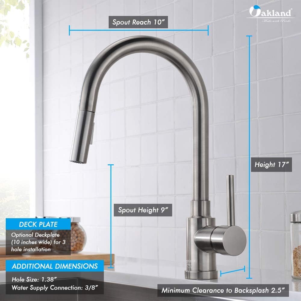 Single Handle Pull Down Sprayer Kitchen Faucet with 2 Function