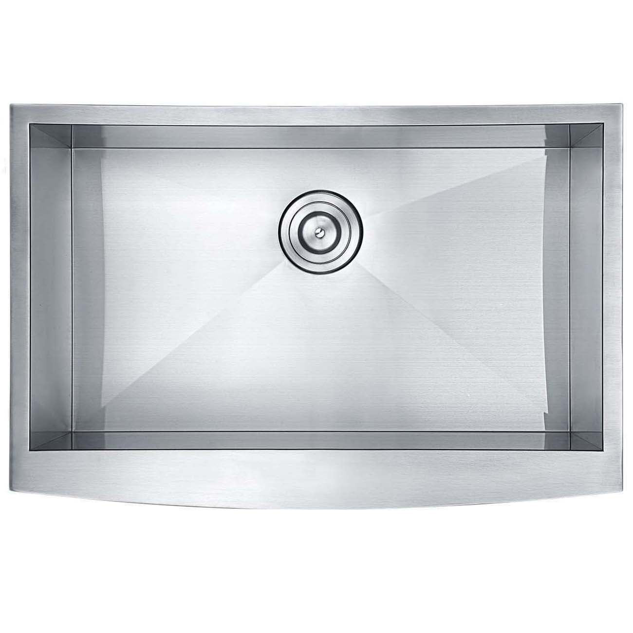 36''x 20''x 9'' Zero radius 16 Gauge Stainless Steel Single Bowl Apron Farm Sink