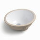 13"x11" White Oval Ceramic Undermount Bathroom Sink with Overflow