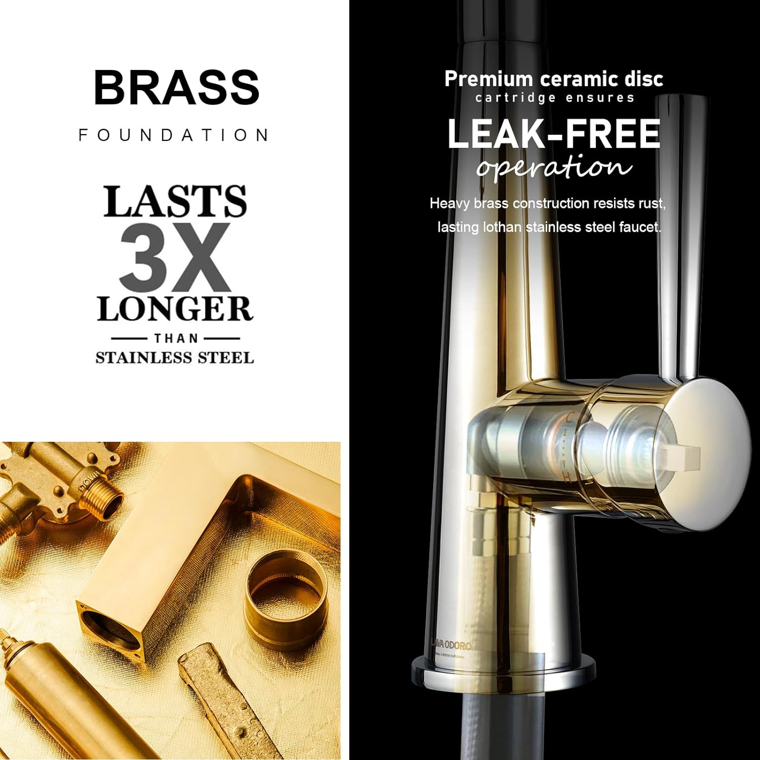 Single Handle Pull Down Sprayer Kitchen Faucet with 3 Function - Orlando Product