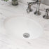 13"x11" White Oval Ceramic Undermount Bathroom Sink with Overflow