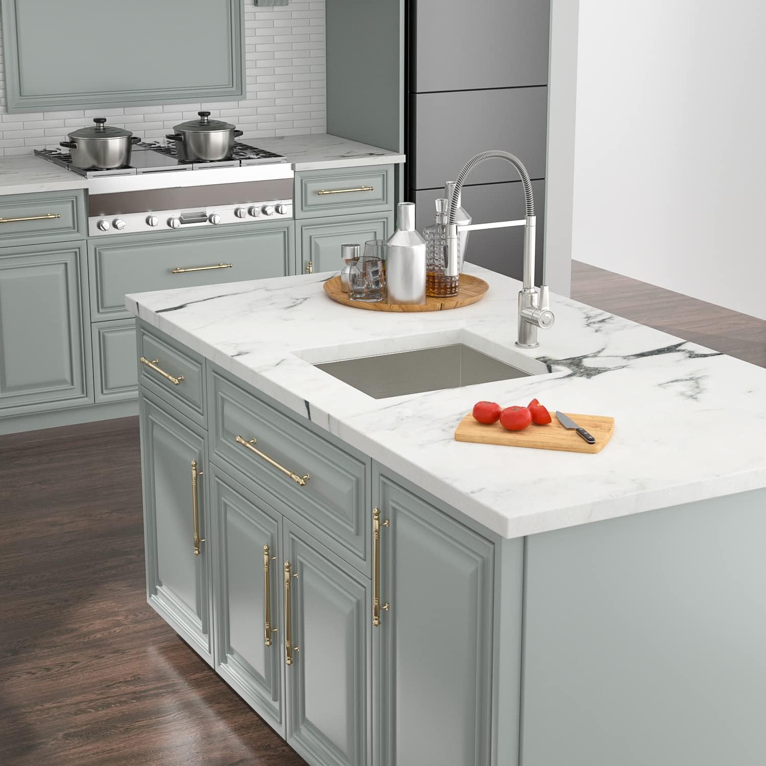 17"x19"x9" Undermount Stainless Steel 93 Degree Sharp Edge Single Bowl Kitchen Sink, 18 Gauge - Orlando Product