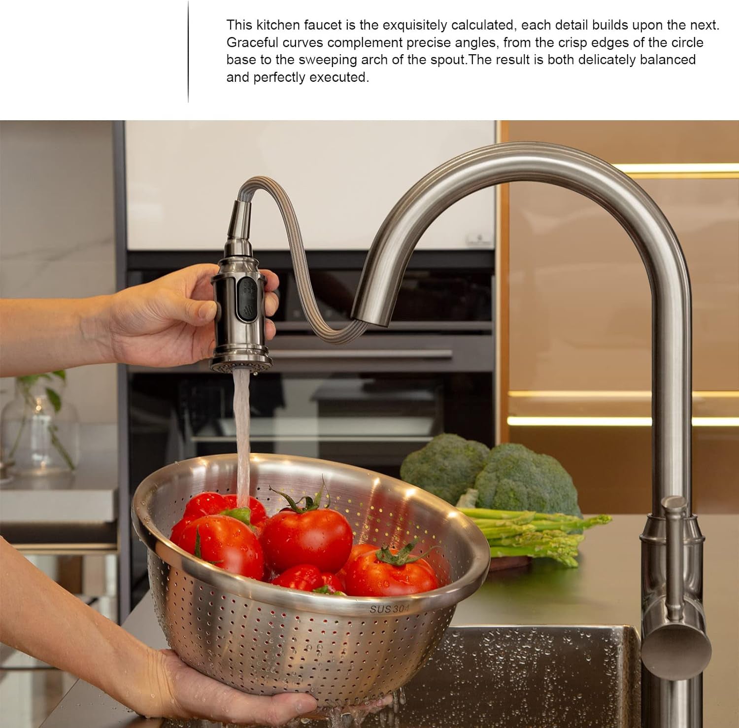 Single Handle Pull Down Sprayer Kitchen Faucet with 2 Function