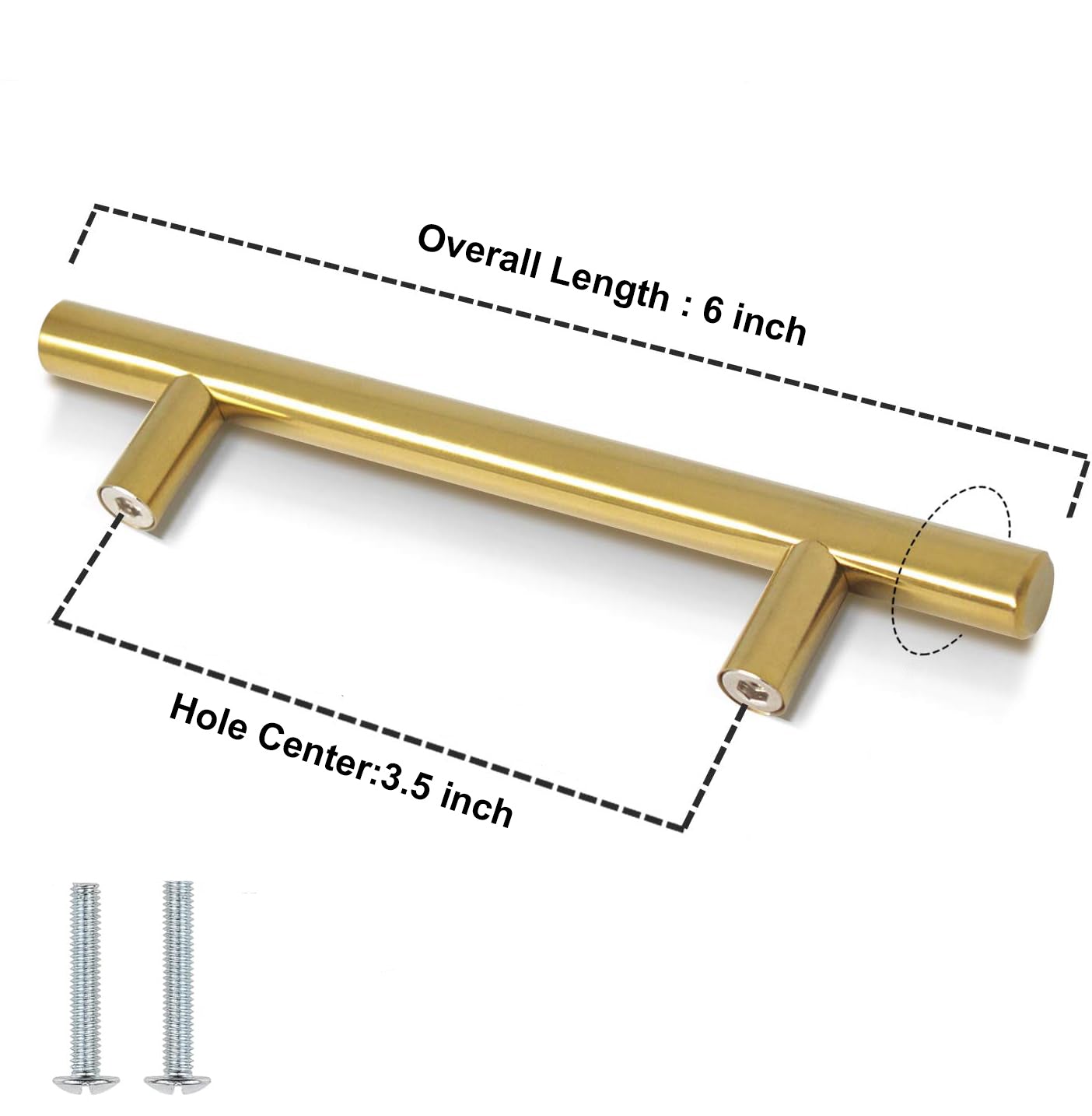 6" Stainless Steel Cabinet pulls/handles - 100 Pieces Brushed Gold