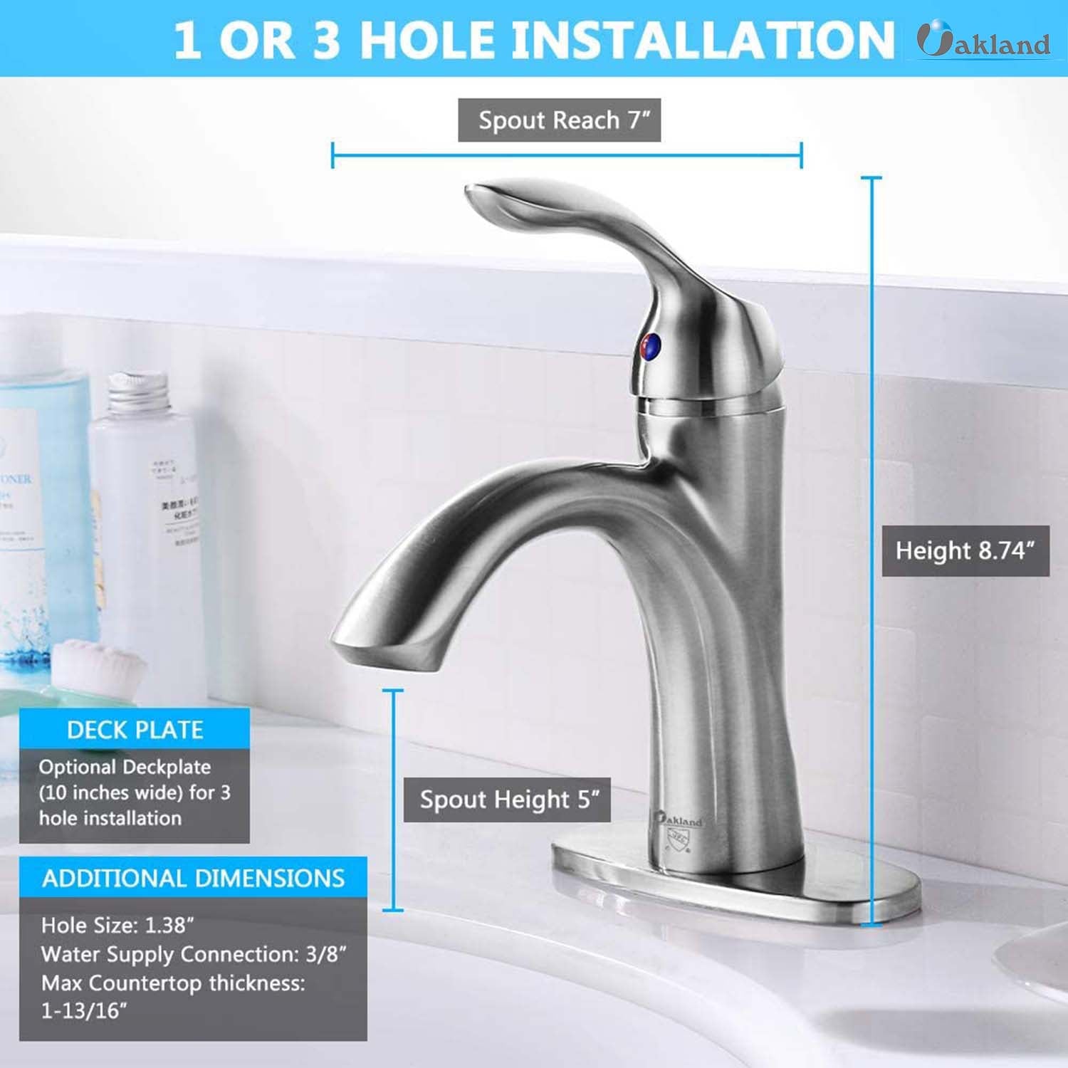 Single handle Bathroom Faucet with Pop Up Drain