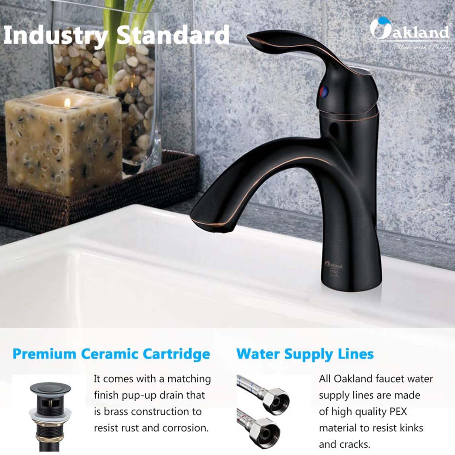 Single handle Bathroom Faucet with Pop Up Drain