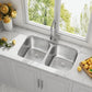 32"x18" Undermount Stainless Steel 50/50 Double Bowl Kitchen Sink, 18 Gauge