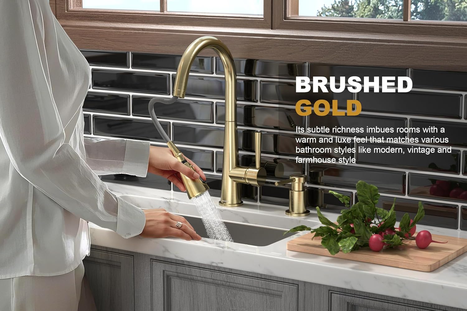 Single Handle Pull Down Sprayer Kitchen Faucet with 3 Function - Orlando Product