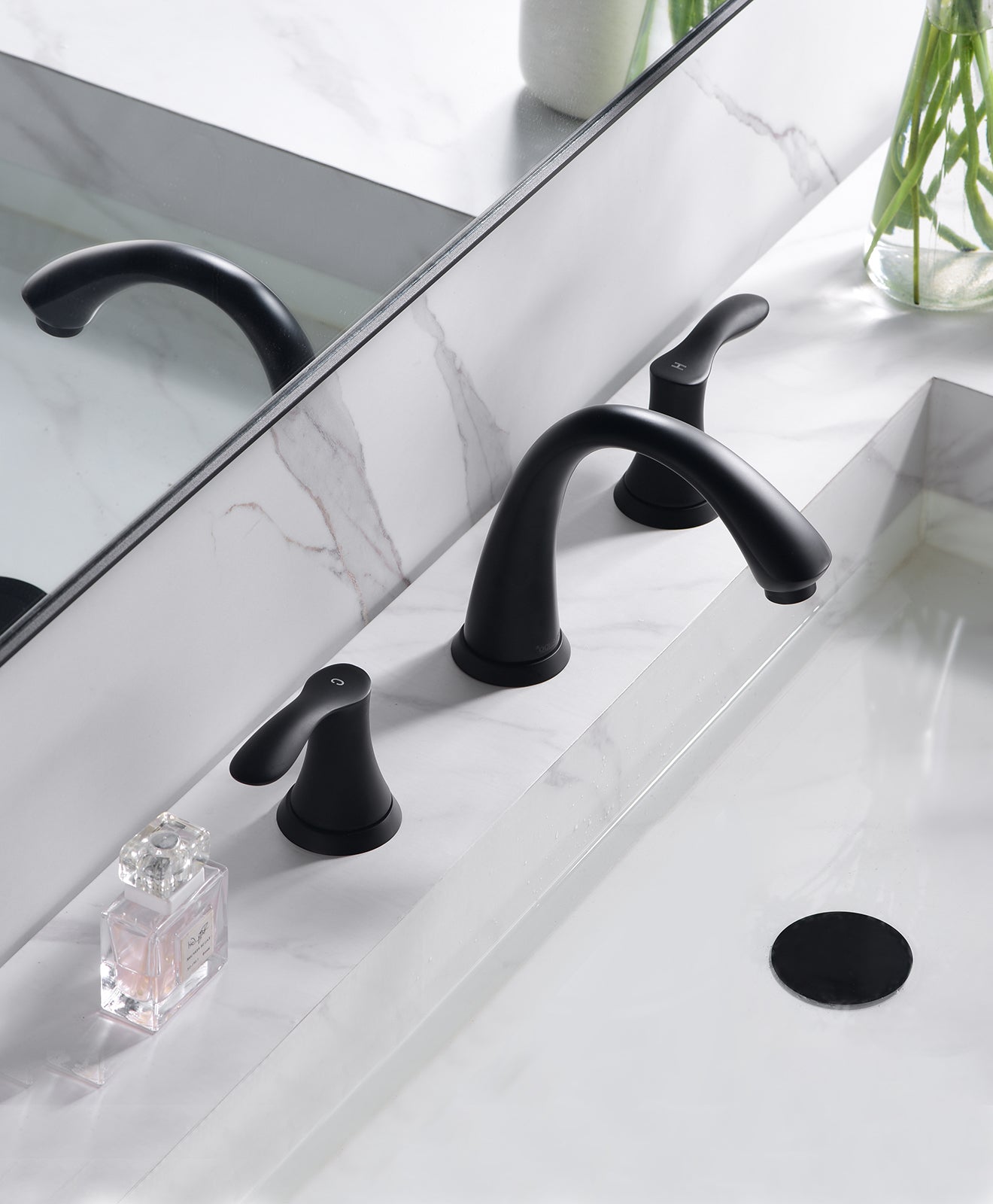 ORLANDO 3 Hole widespread Bathroom Faucet with Pop Up Drain