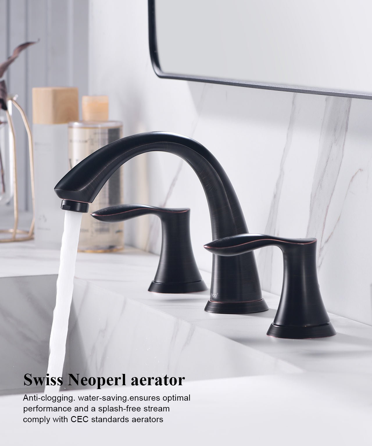 ORLANDO 8 inch Widespread Bathroom Faucet, Two Handle Bathroom Faucet 3 Hole with Pop - up Drain - Orlando Product