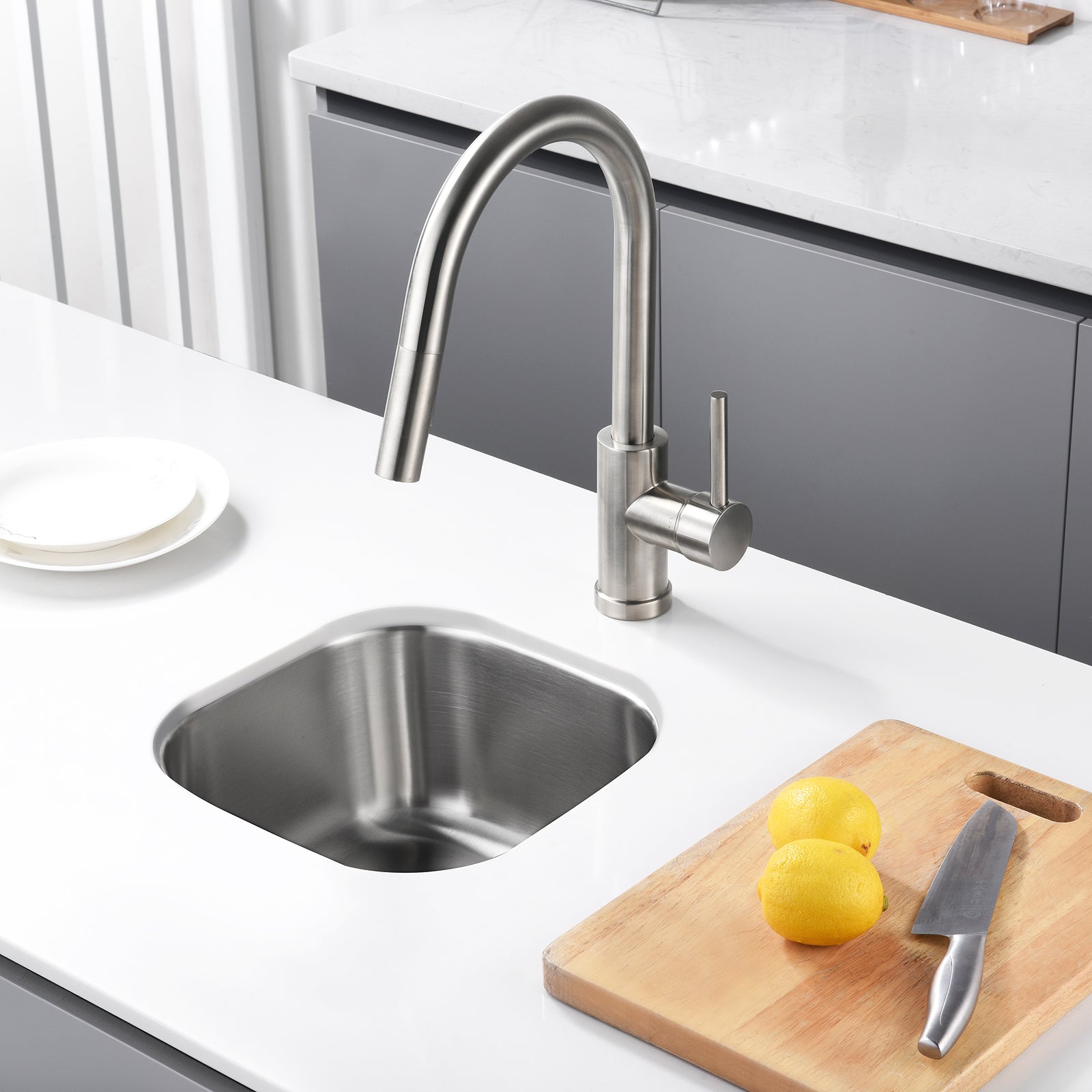 15"x13"x7" Undermount Stainless Steel Single Bowl Kitchen Bar Sink 18 Gauge - Orlando Product