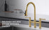 3 hole 2 Handle Bridge Kitchen Faucet with Pull Down Sprayer