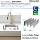 23"x18"x5" Stainless Steel Single Bowl Undermount ADA Sink, 18 Gauge - Orlando Product