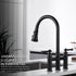 3 hole 2 Handle Bridge Kitchen Faucet with Pull Down Sprayer