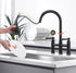 3 hole 2 Handle Bridge Kitchen Faucet with Pull Down Sprayer