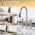 3 hole 2 Handle Bridge Kitchen Faucet with Pull Down Sprayer