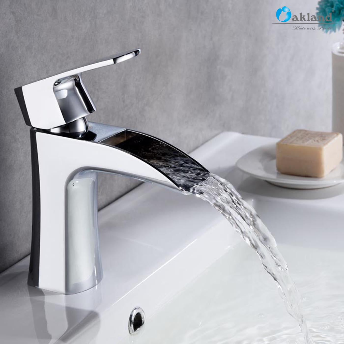 Single handle waterfall Bathroom Faucet with Pop Up Drain